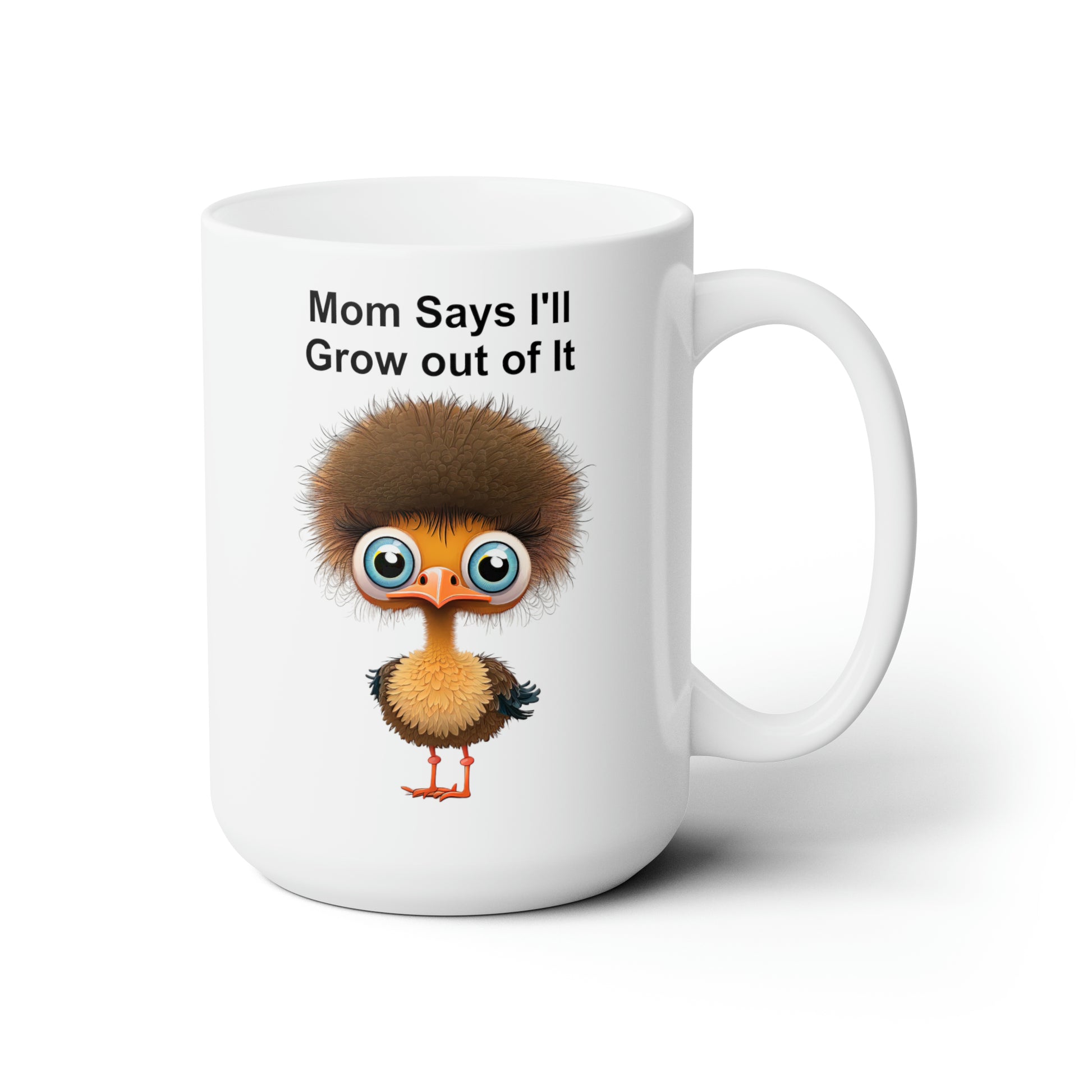 funny ostrich on coffee mug