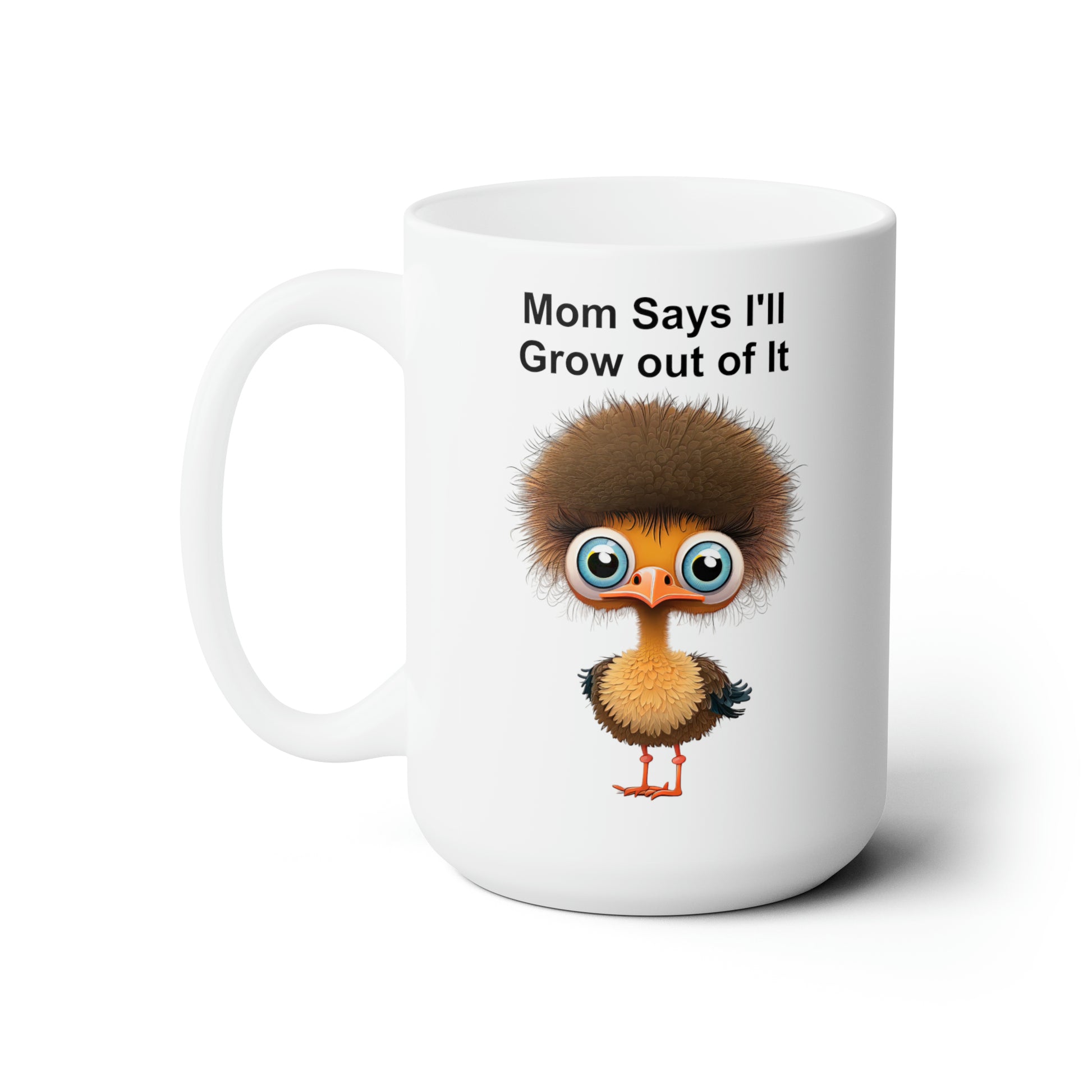 funny ostrich on coffee mug